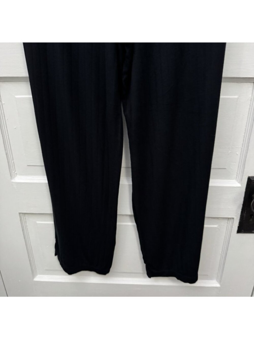 Eberjey Gisele Rib Women’s L Black Straight Leg Pajama Pants Lounge - Picture 7 of 12
